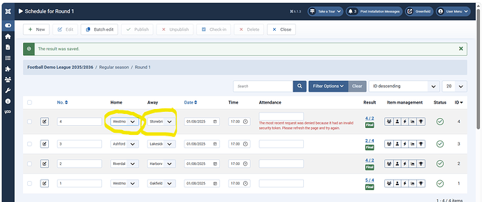 joomleagueRounds
